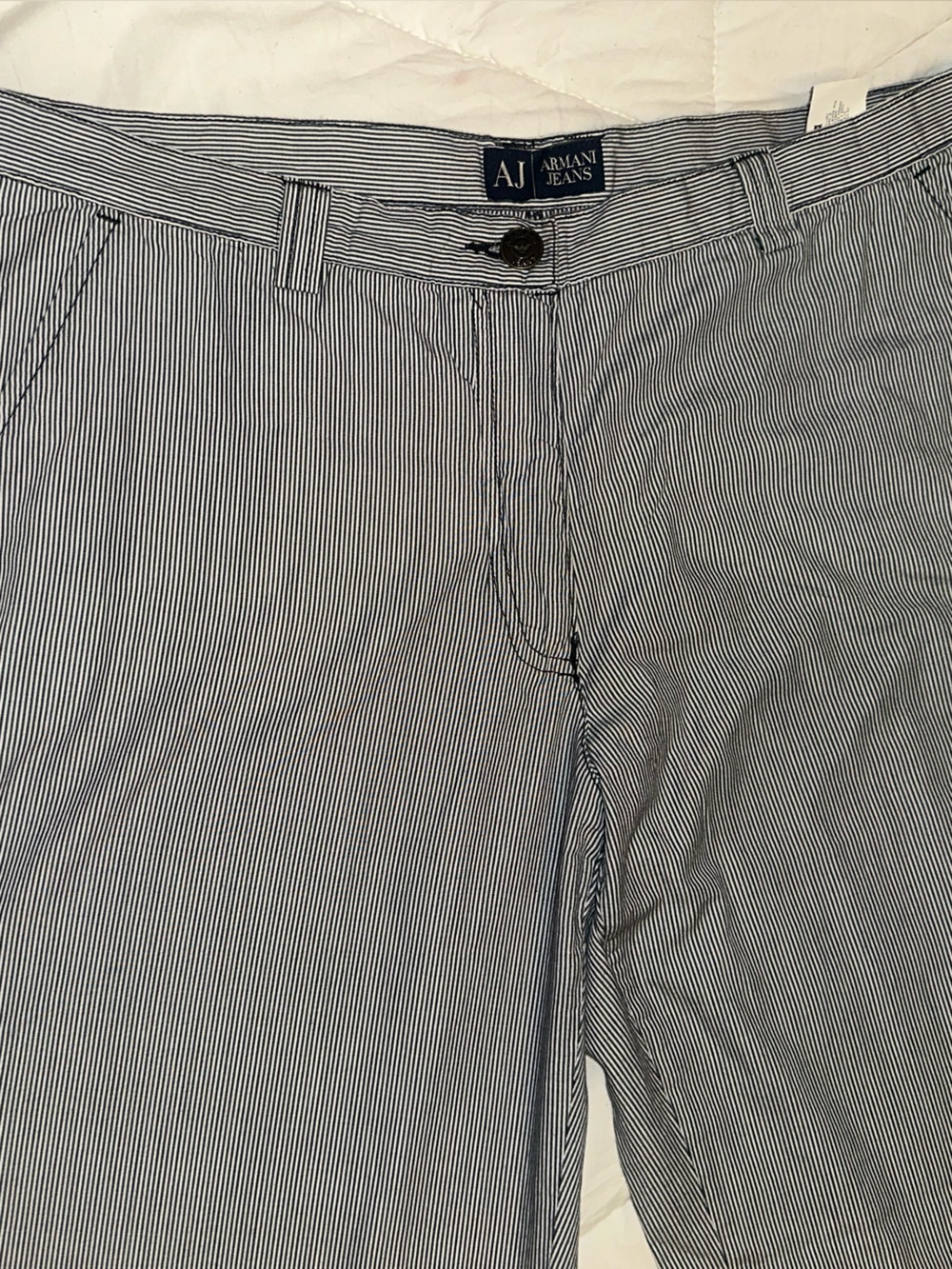 Armani Jeans Men's Pinstripe Pants - Navy and White